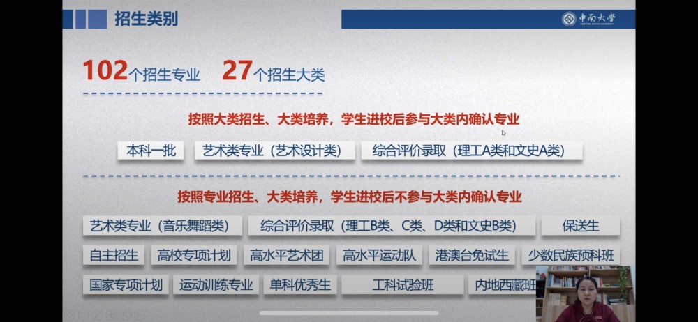 个招生大类 102个招生专业
