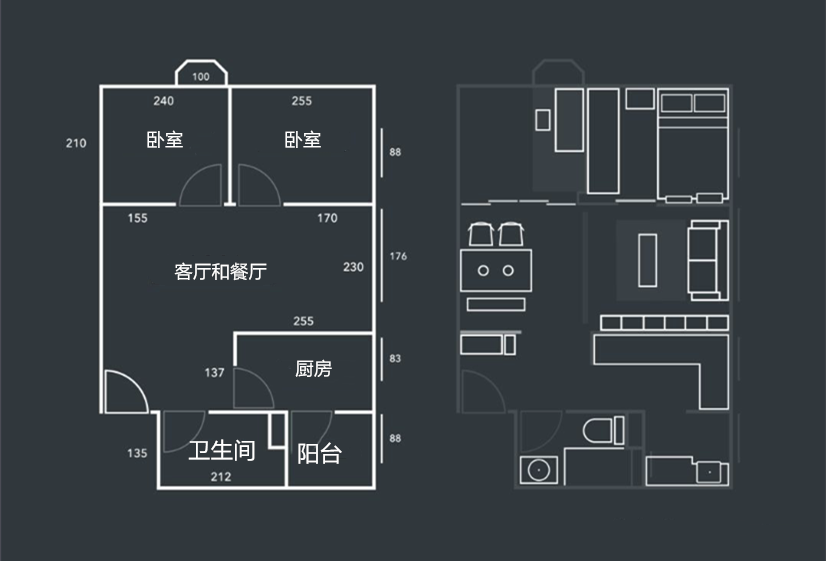 夹缝中求生存!香港38㎡的公寓,居然还装出了2室1厅