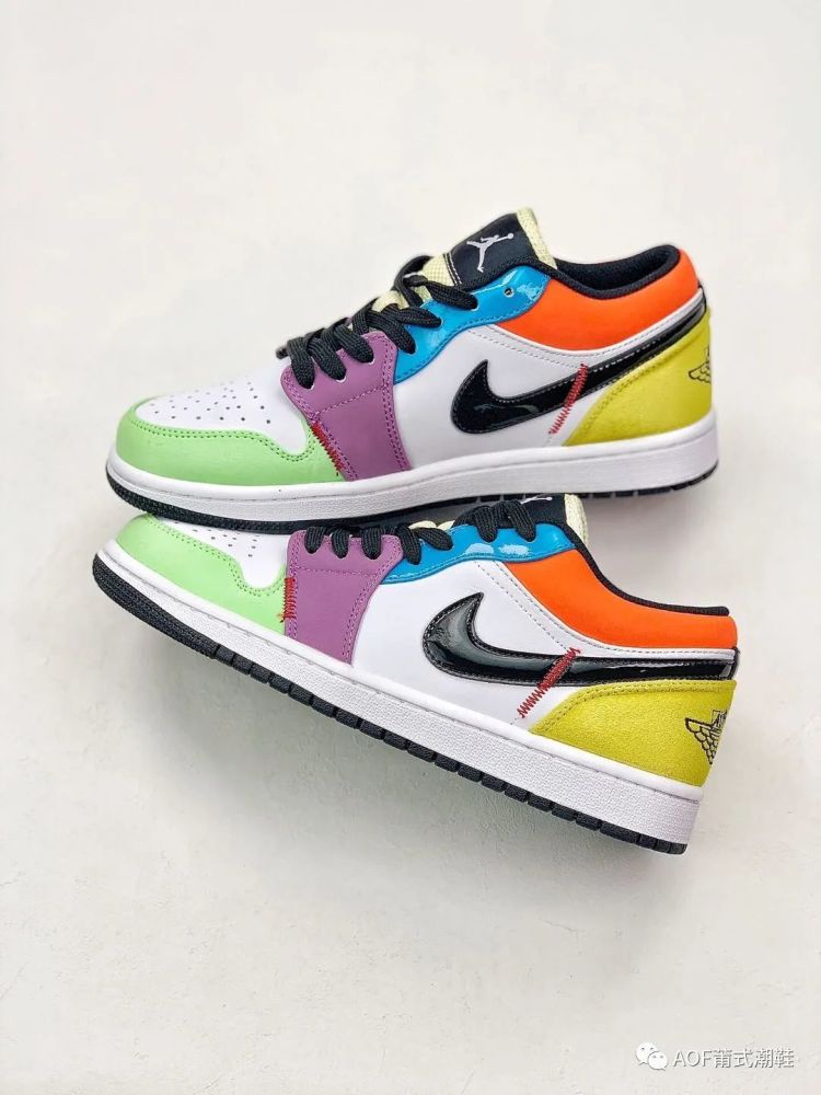 四色拼接加撞色这双aj1低帮倒钩彩色鸳鸯怎么样