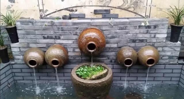 自制坛子流水景观图片