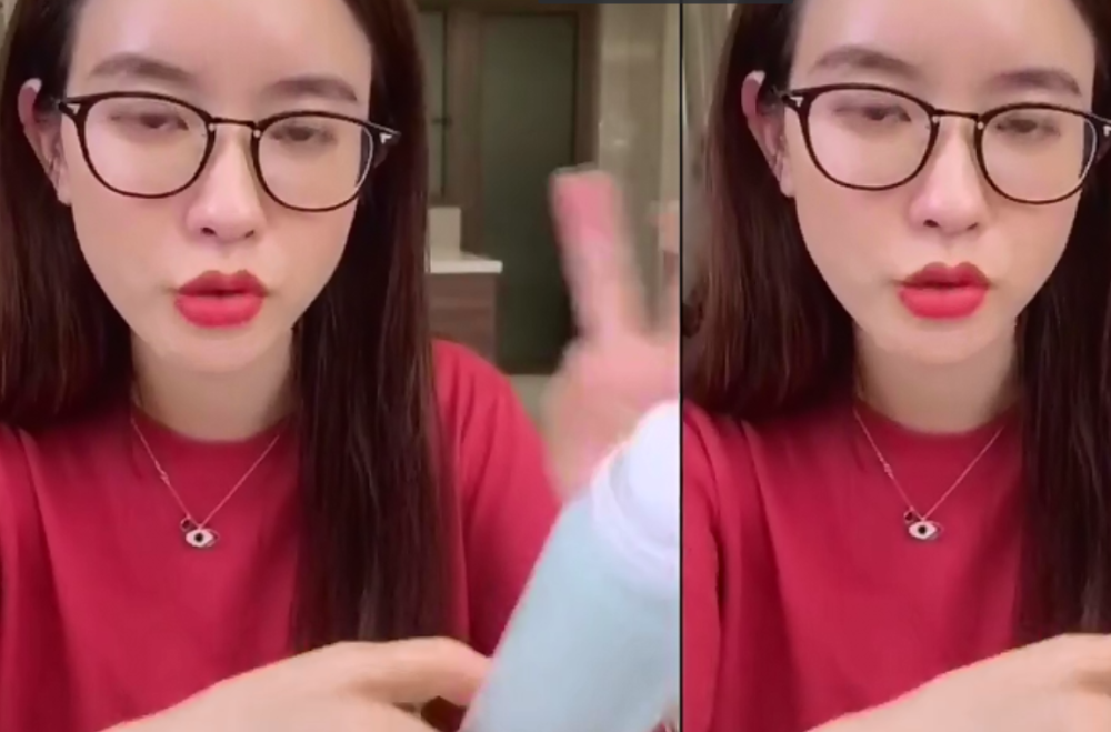 张大奕开直播让助理狠狠打肚子坚决否认怀孕传闻