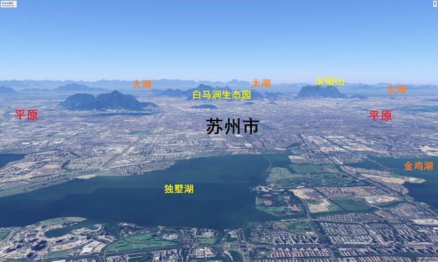 江苏长江以南五个地级市地形图:南京,苏州,无锡,常州和镇江