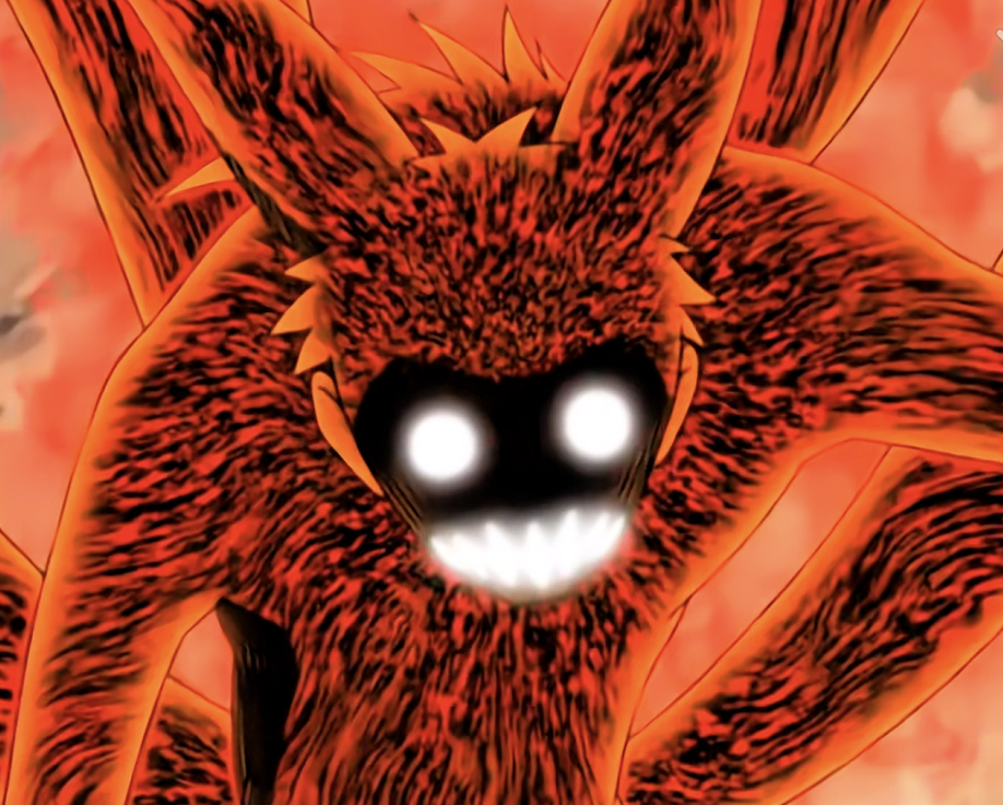 火影原来是一部"恐怖片",鸣人开四尾的样子,堪称童年阴影