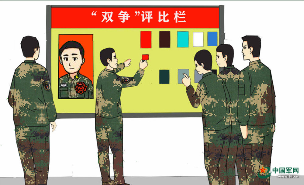 每月"双争"创先争优.训练间隙进行讨论.