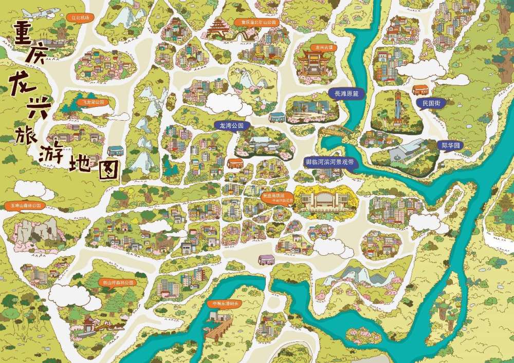 五一不远足畅快玩龙兴龙兴手绘旅游地图首次曝光