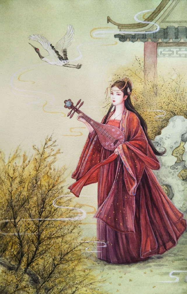 一组古风仕女绘画作品