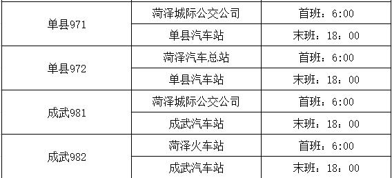 快看菏澤城際公交部分線路執行夏季運營時間