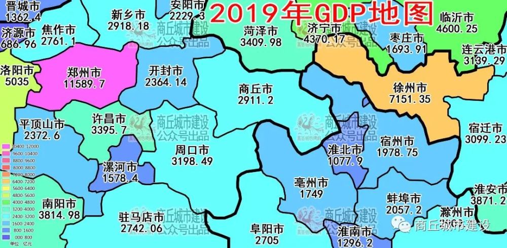 河南省2019年各市GDP：商丘升至第7