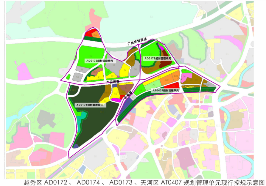 五羊新城片区规划调整范围东至广州大道,西至杨箕涌,北至中山一路,南