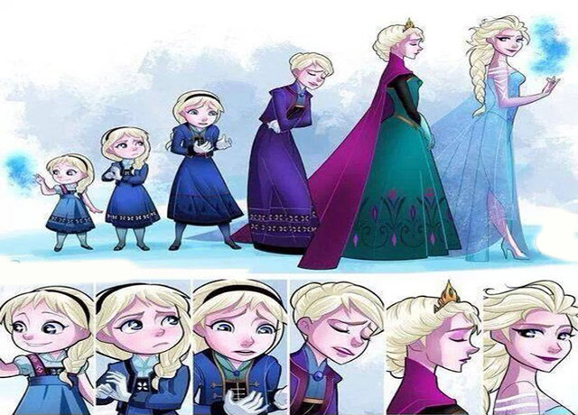 冰雪奇缘公主向女王蜕变安娜艾莎成长历程没有王子独自美丽