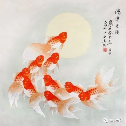 九魚圖家中掛鯉魚圖九魚圖的講究