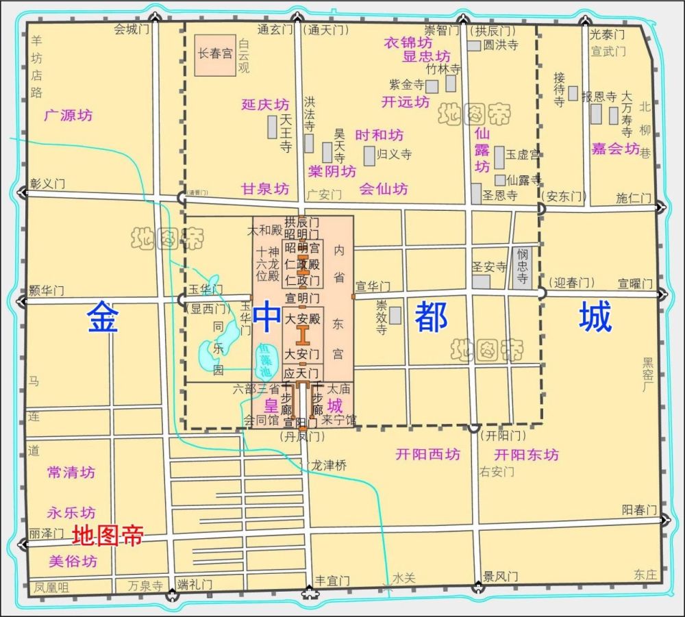 施工方有一个便利条件:北宋旧都汴梁就在金朝控制下,去汴梁画张地图