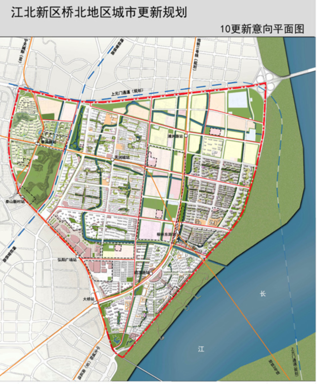 (最新规划) 根据我们拿到的最新的江北新区桥北地区城市更新规划,官方