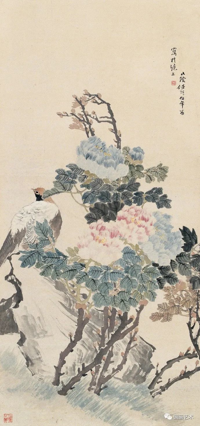 幽鳥鳴春任伯年花鳥作品欣賞