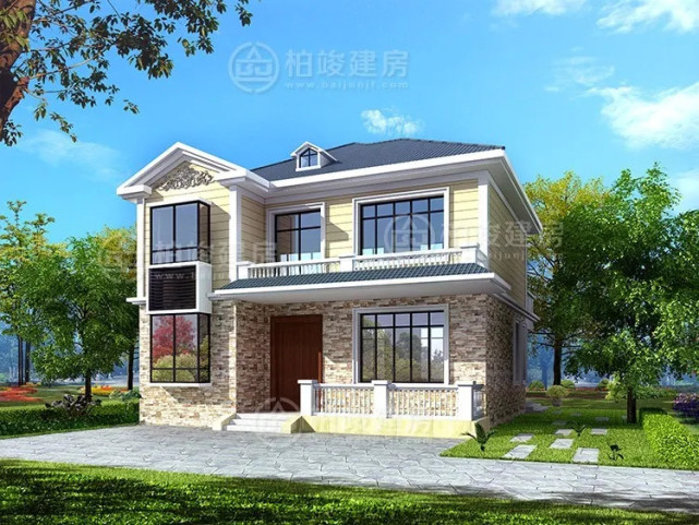 20万建套二层农村小别墅,5室3厅大露台,适合小宅基地的朋友自建