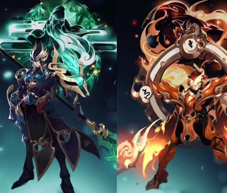 这剩下的三款限定皮肤,也是非常值得期待的,关羽的绿色武圣非常帅气