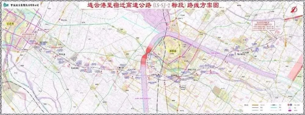 根据苏交科集团设计规划,连宿高速起自徐圩港区,经灌云县,沭阳县,止于