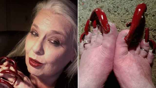 美国女子留超长脚趾甲常因无法穿鞋苦恼却意外发现可以赚大钱