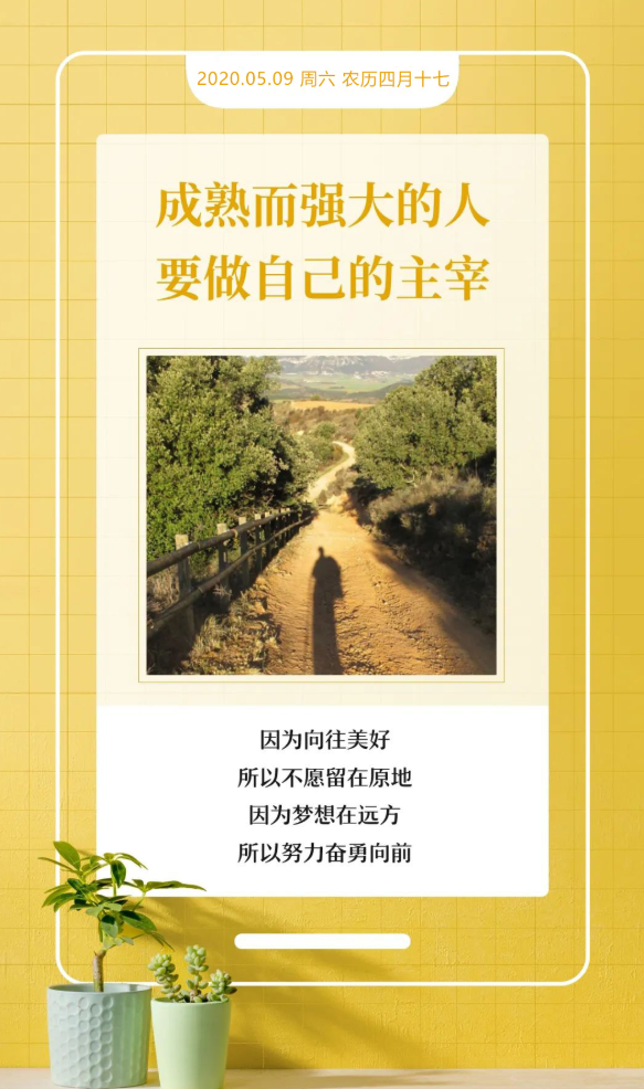 早安图片日签激励带字:每天都值得盛装出席,努力变得更美好