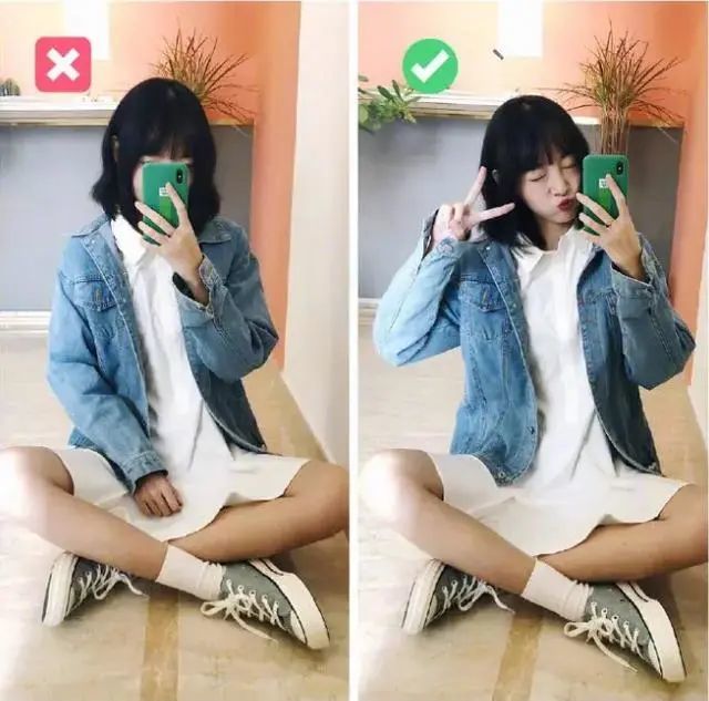 对镜自拍怎么拍,9个拍照姿势,教你摆拍最美pose