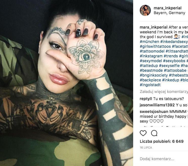 这名德国网红名叫马拉(mara),是一名另类模特和纹身师.