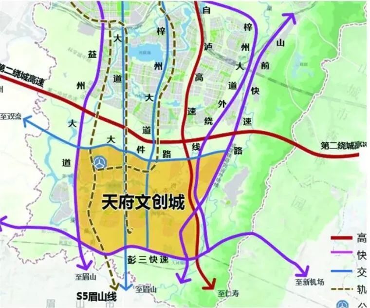 ▼天府文创城规划最为重要的是,天府新区核心区域之一的"天府文创城"