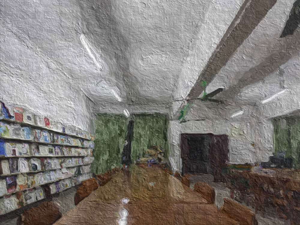 屹立的教学楼 阳光透过窗户洒进教室 油画中的教学楼 如此绚丽 处处