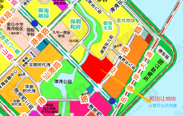 该宗地位于汕头市东海岸新城新津片区e组团e01-15,e01-14,e01-146地块