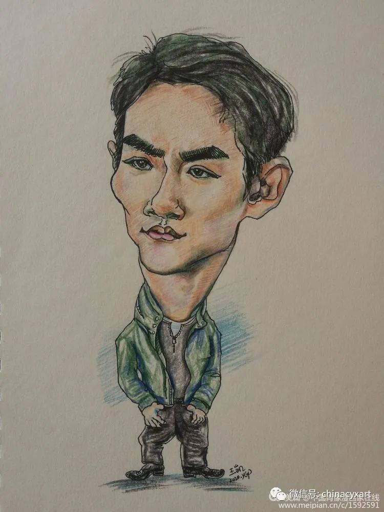 中国肖像漫画家在线影视新人帅哥王凯肖像漫画