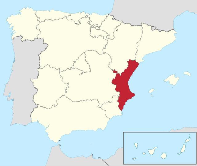 瓦伦西亚的位置与瓦伦西亚大区的位置顺便说一句的是,在西班牙"