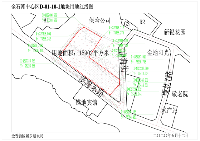 金石灘中心區一地塊規劃條件及用地紅線圖公示