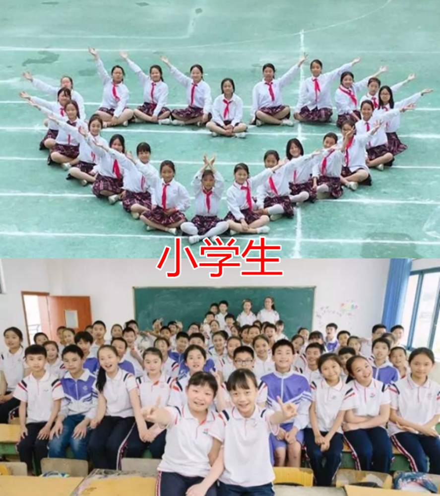 同是毕业照 小学生vs中学生 看到大学生 终于解放了 腾讯新闻