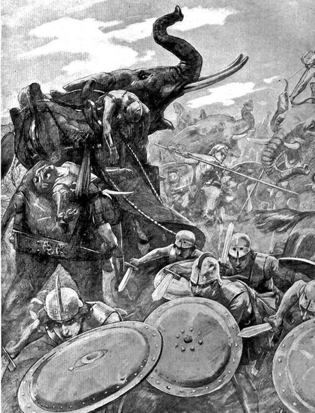 象兵绘画相对于智取,正面硬战象兵就是对一支部队极大的考验了.