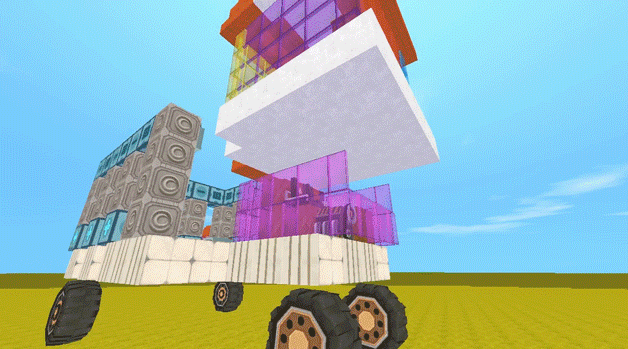 迷你世界:会变形升高的房车,玩家轻松操作,预防地面野怪攻击!