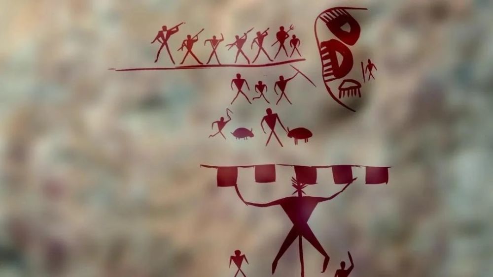 沧源岩画鲜艳佤族创世史诗传唱千年木鼓舞铿锵摸你黑狂欢节纵情欢乐