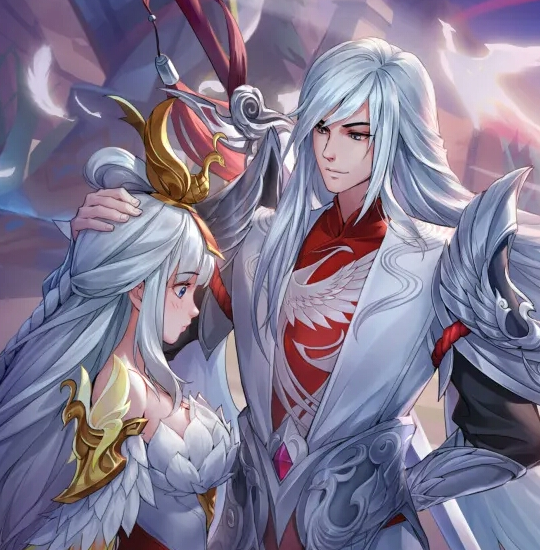 接下来就是小乔和周瑜,他俩有款纯白花嫁和真爱至上的情侣皮肤.