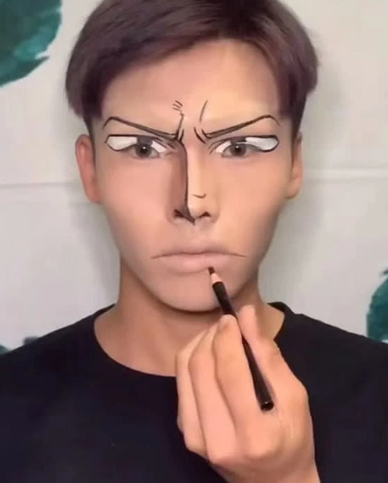 00后仿妆索隆开始以为闹着玩最后这是什么神仙化妆术