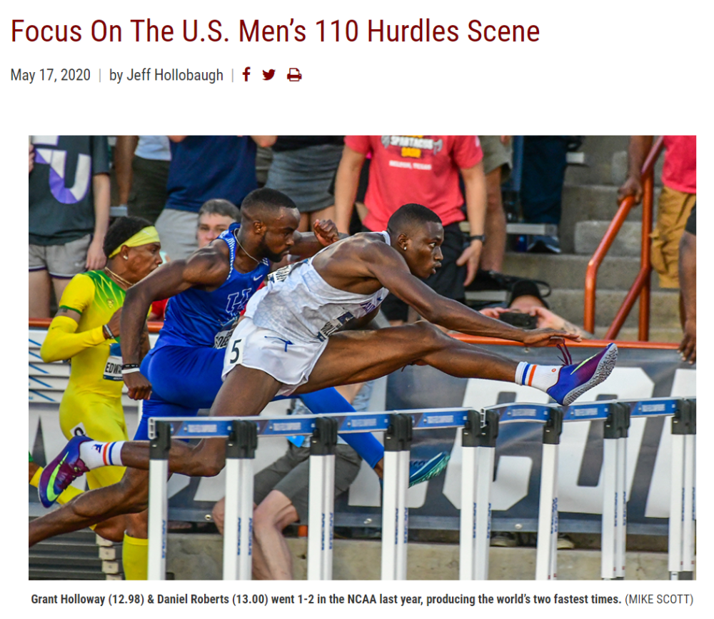 美国田径跨栏巨星横空出世!1米88身高幸运夺金 有望挑战刘翔