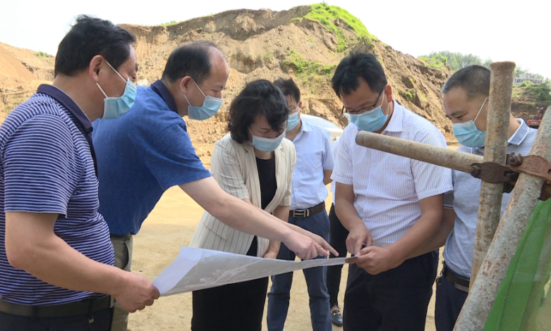 罗田县长郝爱芳督办城区重点工程项目建设