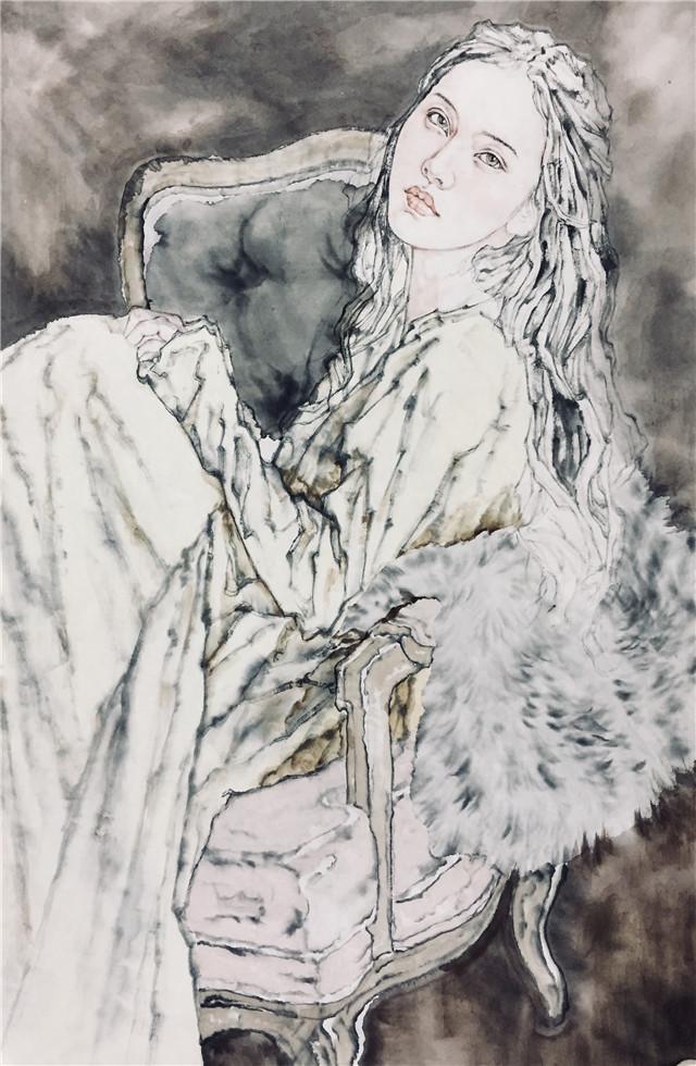 青岛画家于钧用传统的水墨画出最性感的现代女郎