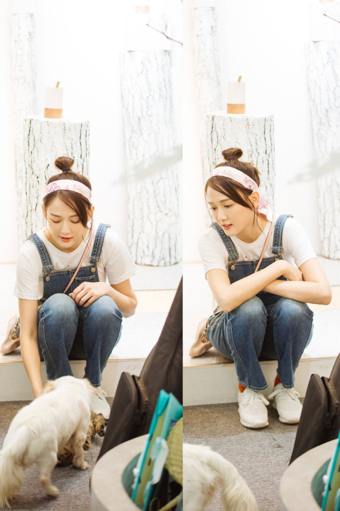 陈乔恩|不愧是“偶像剧女王”，陈乔恩41岁穿黄色T恤，扎小辫娇嫩十足