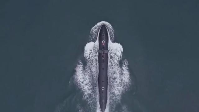 如果是像093核潜艇的话就可以称为"大黑鱼",正上方俯视潜艇徐徐前进的