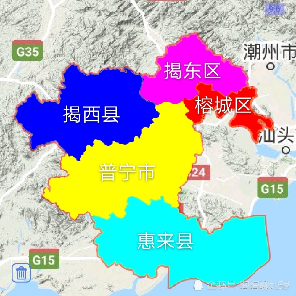 广东省揭阳市各地建成区排名最小是揭西县你的家乡排第几呢