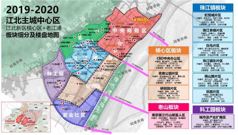 核心区又可分为cbd中央商务区,青奥公园片区,研创园片区