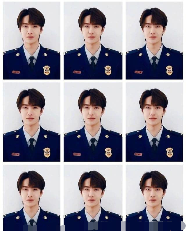 王一博出演《破冰》导演新剧《冰与火》,来看警服证件照