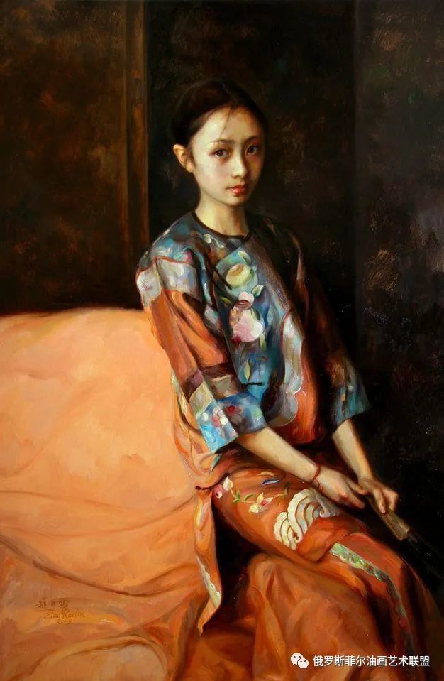 中国画家赵开霖写实油画中的东方女性,给人一种安静的美感