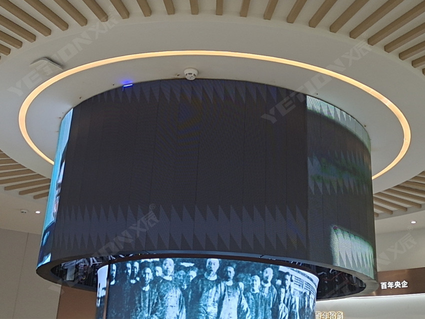 义辰双环形360led显示屏为广西柳州房地产展厅打造变革性宣传模式