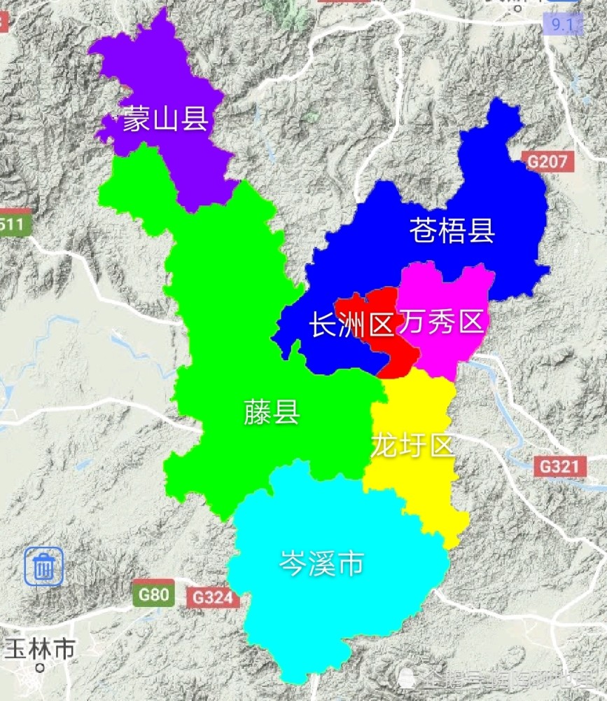 梧州市各地建成区排名最大是万秀区最小是苍梧县来了解一下