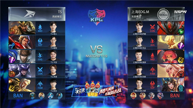kpl比分：TS与上海EDG.M战满五局，什么阵容都出来了