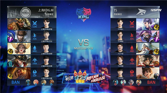 kpl比分：TS与上海EDG.M战满五局，什么阵容都出来了